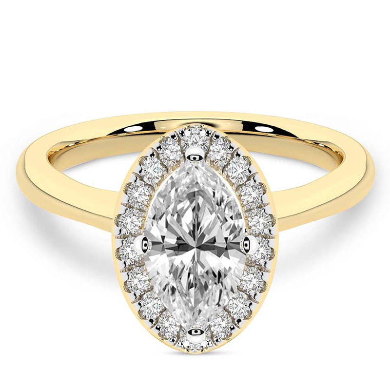 Harriet Halo 1.5mm Lab Diamond Ring front view