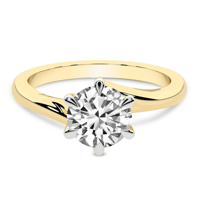 Seraphina Twist Prongs Solitaire 1.5mm Lab Diamond Ring front view