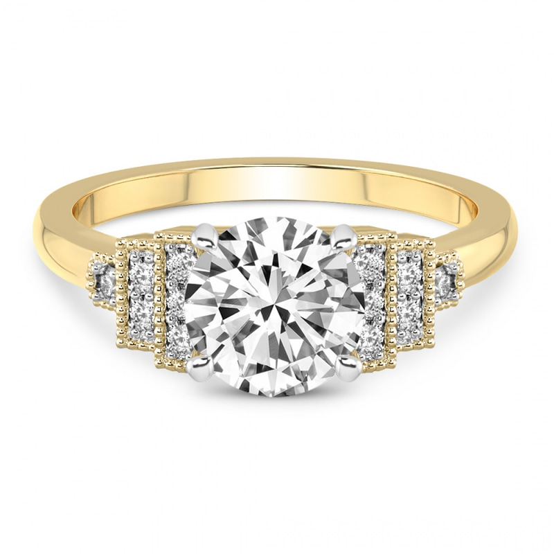 Joy Tapering Side Stone Lab Diamond Ring front view
