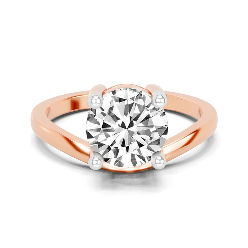 Crest Four Prong Solitaire Lab Diamond Ring front view