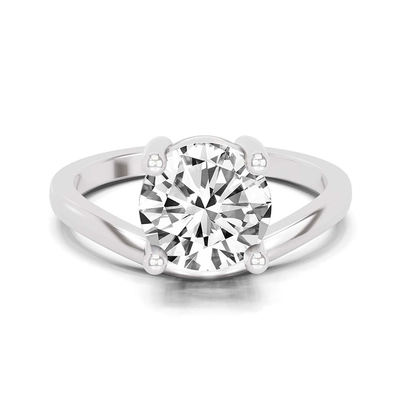Crest Four Prong Solitaire Lab Diamond Ring front view