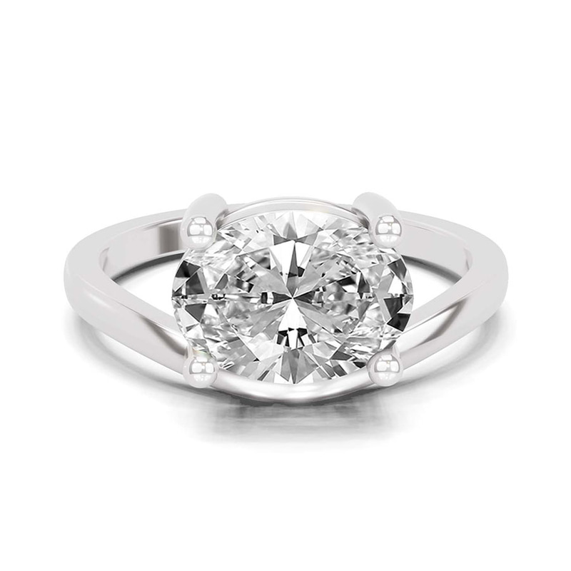 Crest Four Prong Solitaire Lab Diamond Ring front view