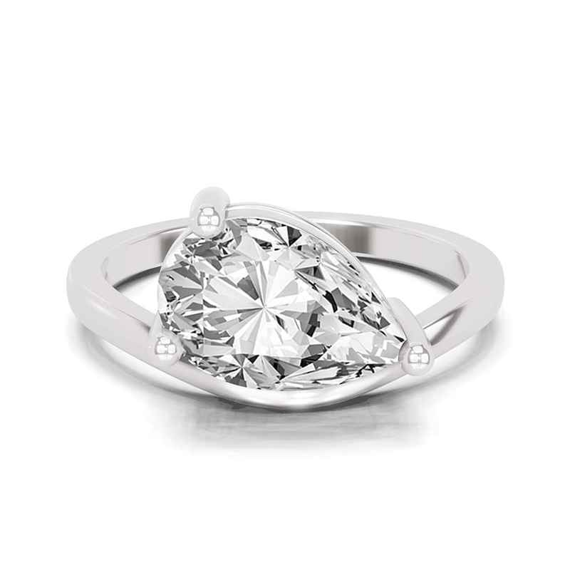 Crest Four Prong Solitaire Lab Diamond Ring front view