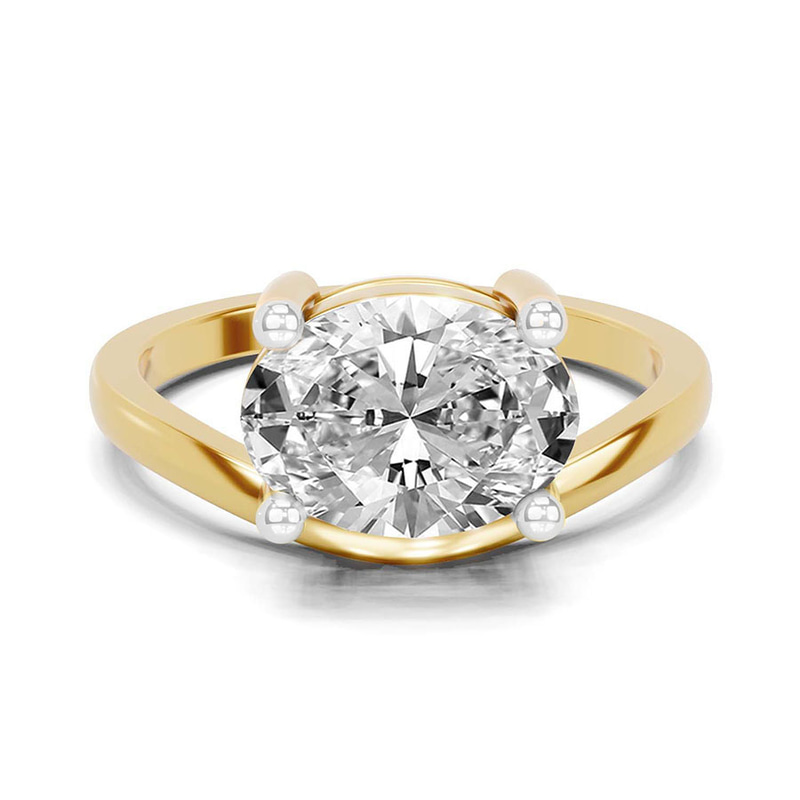 Crest Four Prong Solitaire Lab Diamond Ring front view