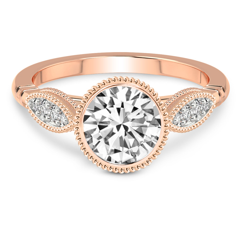 Everly Vintage Bezel Lab Diamond Ring front view