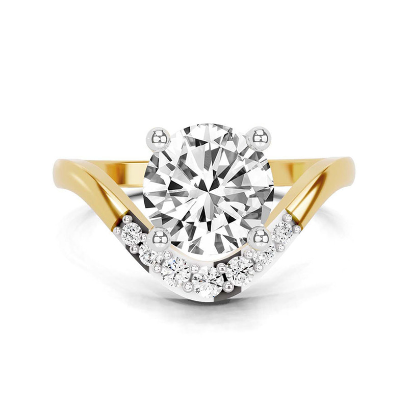 Curved Crest Lab Diamond Ring front view