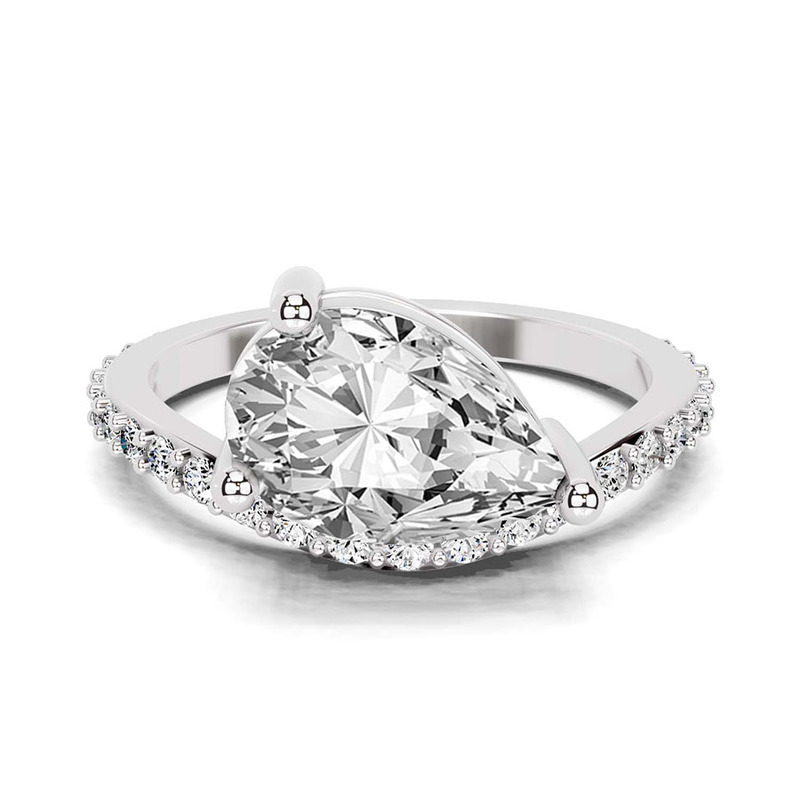 Pave Crest Lab Diamond Ring front view