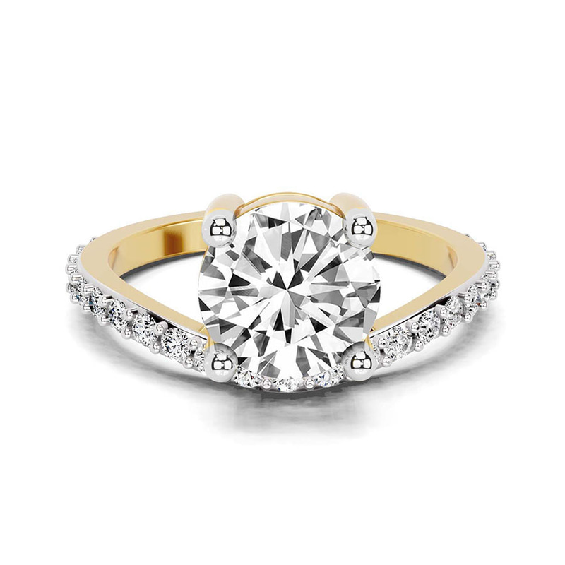 Pave Crest Lab Diamond Ring front view