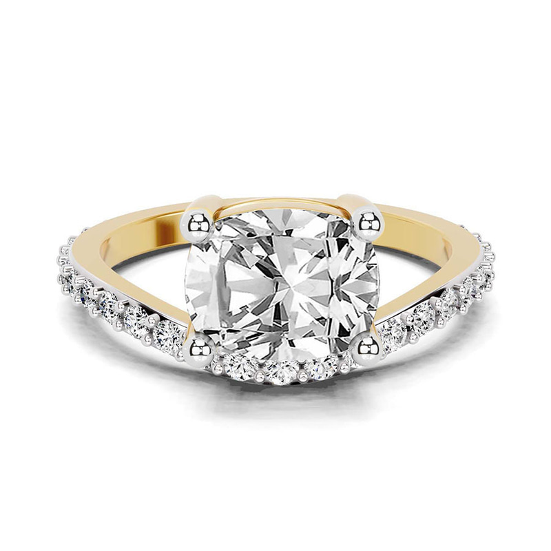 Pave Crest Lab Diamond Ring front view