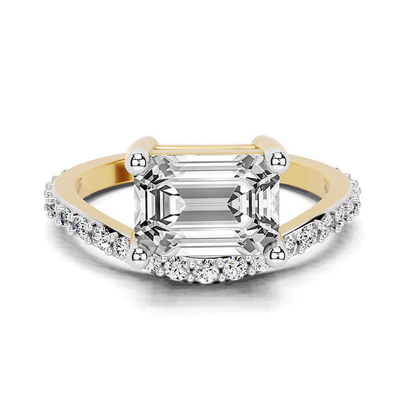 Pave Crest Lab Diamond Ring front view