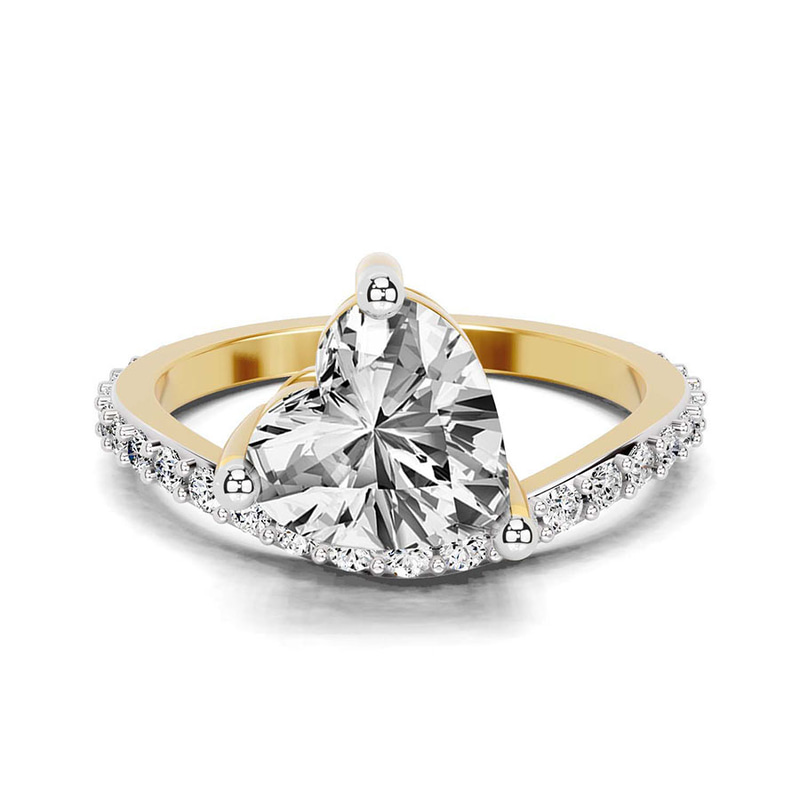 Pave Crest Lab Diamond Ring front view