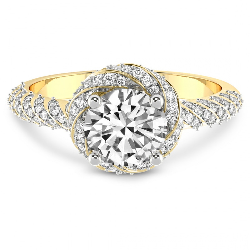 Entwined Love Halo Lab Diamond Ring front view