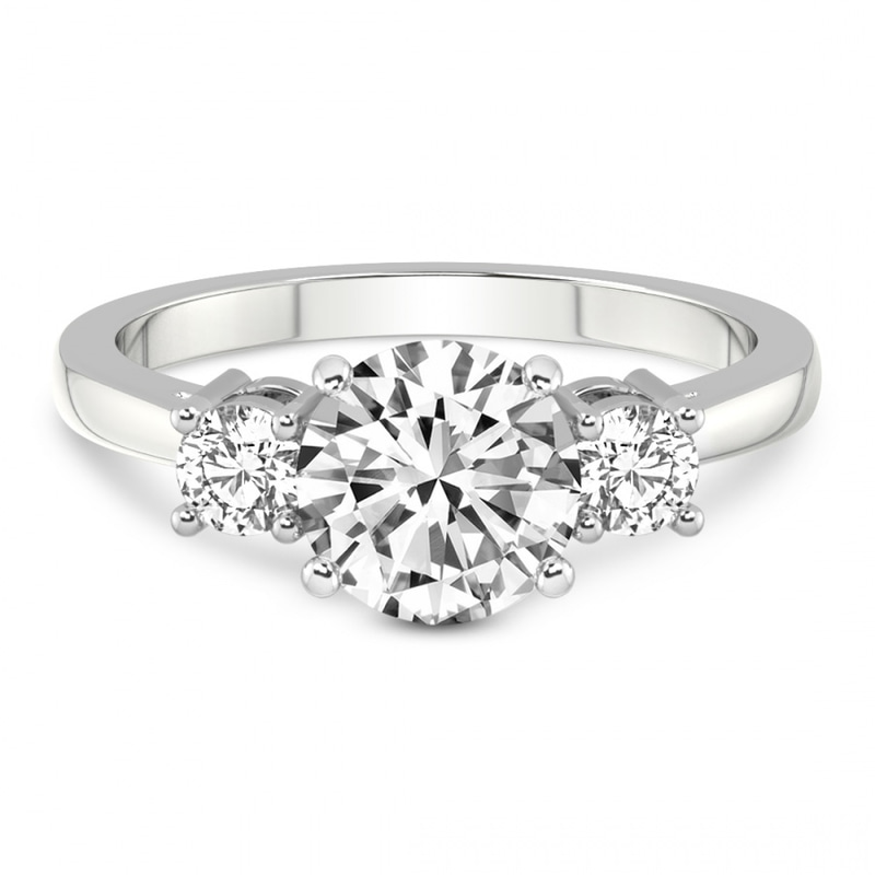 Intricacy Three stone Lab Diamond Ring front view