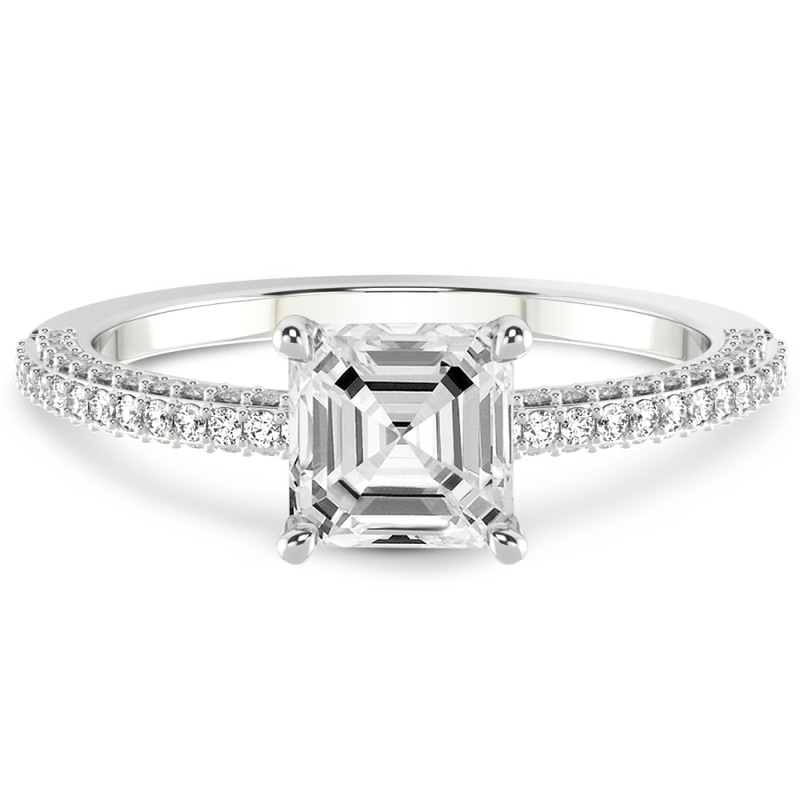 Grace Micro pavé Eternity Lab Diamond Ring front view
