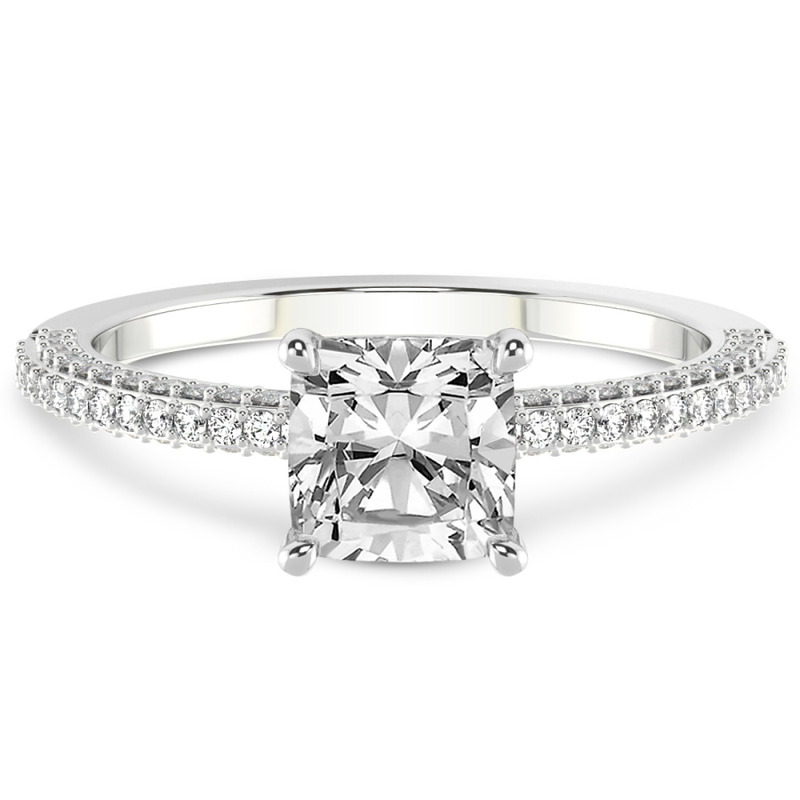 Grace Micro pavé Eternity Lab Diamond Ring front view