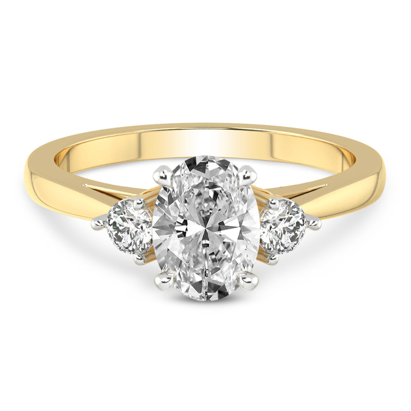 Synthia Three stone Lab Diamond Ring front view