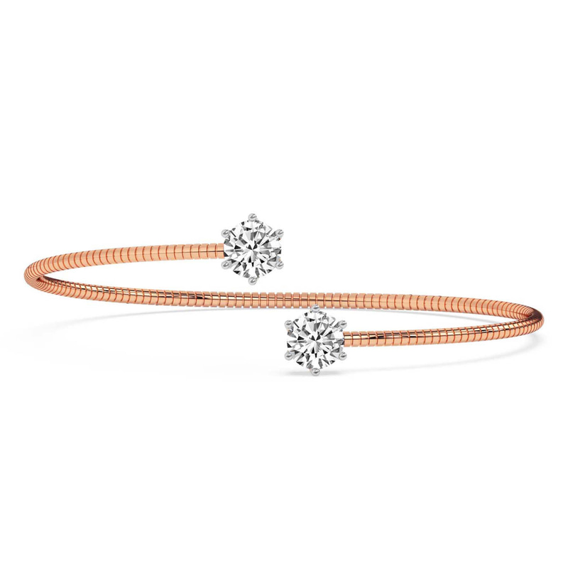 14kt Rose Gold Elora Flexi Lab Diamond Bangle Bracelet (5 Ct. Tw.) front image