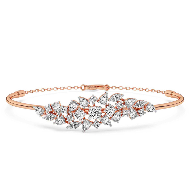 14kt Rose Gold Vita Cluster Lab Diamond openable bracelet (2 Ct. Tw.) front image