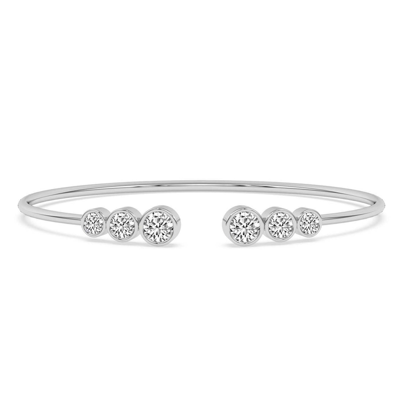 14ct White Gold Lina Tapered Flexi Lab Diamond Bangle Bracelet (2 Ct. Tw.) front image