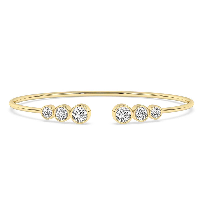 14kt Yellow Gold Lina Tapered Flexi Lab Diamond Bangle Bracelet (1 Ct. Tw.) front image