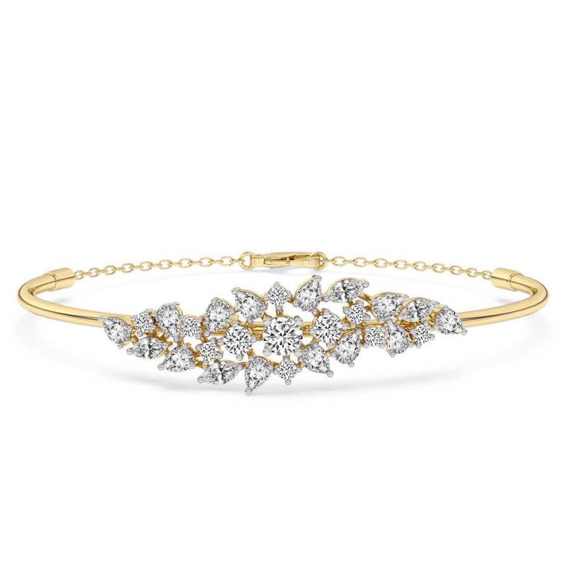 14kt Yellow Gold Vita Cluster Lab Diamond openable bracelet (2 Ct. Tw.) front image