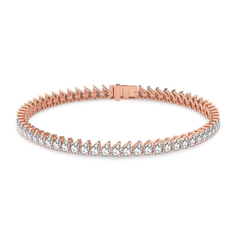 14kt Rose Gold Lilac Pear Lab Diamond Tennis Bracelet (7 Ct. Tw.) front image