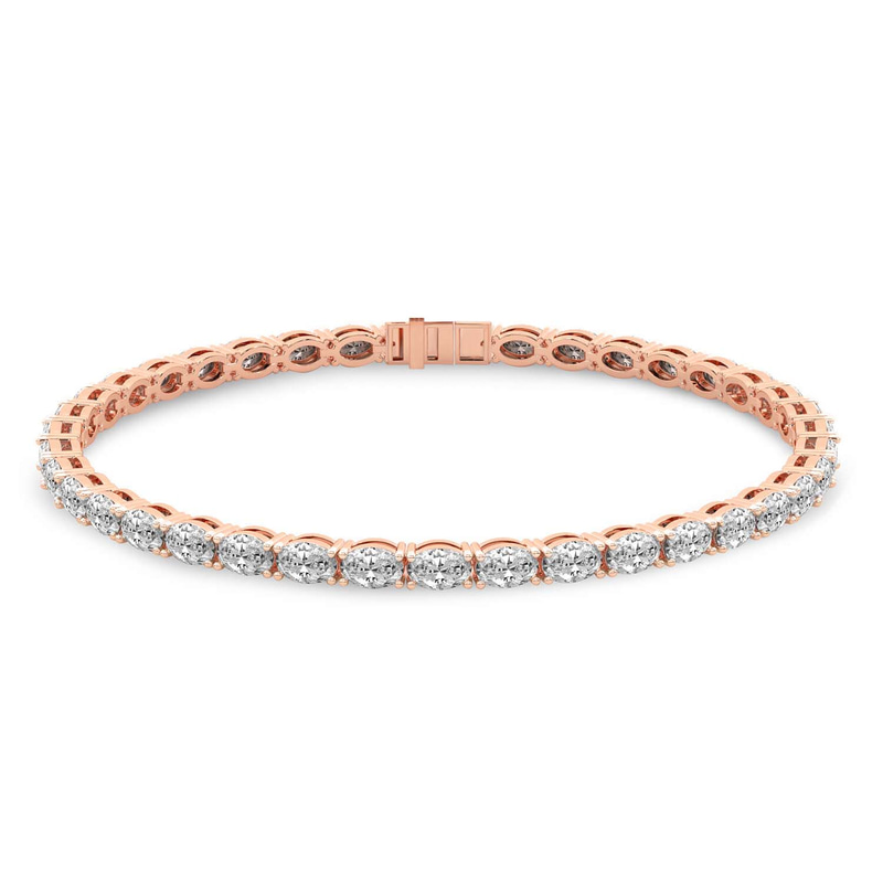 14kt Rose Gold Aldea Oval Lab Diamond Tennis Bracelet (10 Ct. Tw.) front image