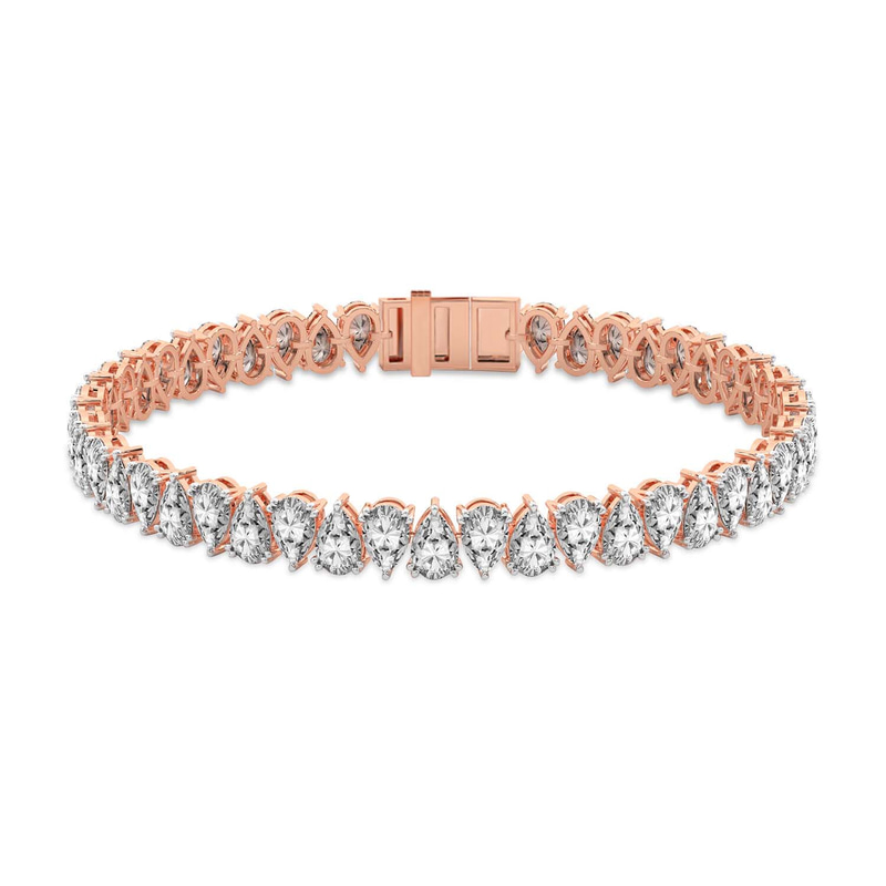 10kt Rose Gold Marion Pear Lab Diamond Tennis Bracelet (10 Ct. Tw.) front image