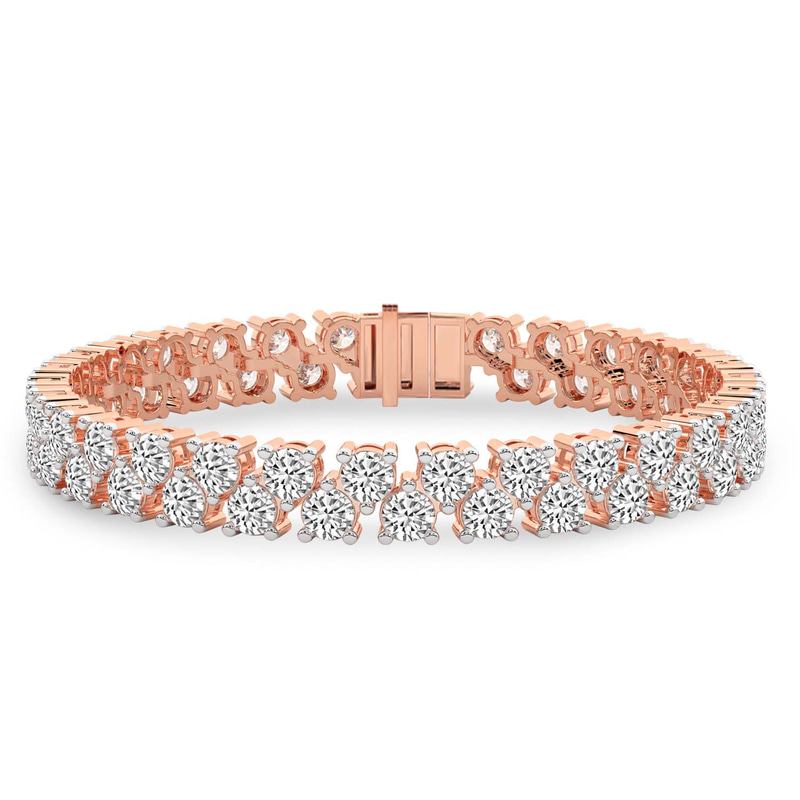 14kt Rose Gold Isidora Round Double Row Lab Diamond Tennis Bracelet (4 Ct. Tw.) front image