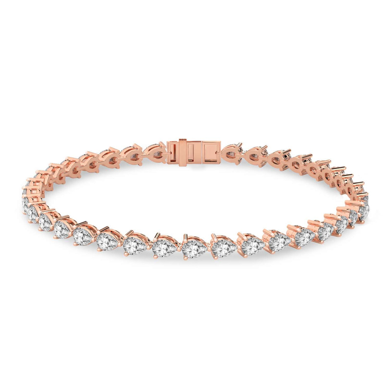 14ct Rose Gold Serene Pear Lab Diamond Tennis Bracelet (4 Ct. Tw.) front image