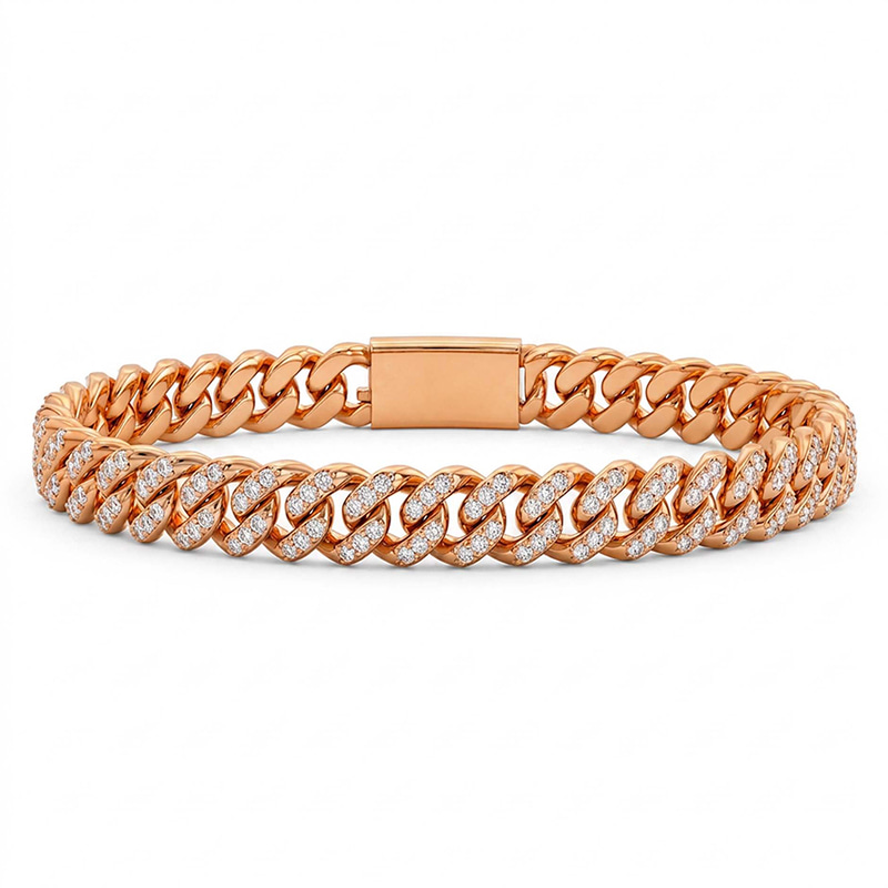 14kt Rose Gold Aureon Cuban Link Bracelet (4 Ct. Tw.) front image