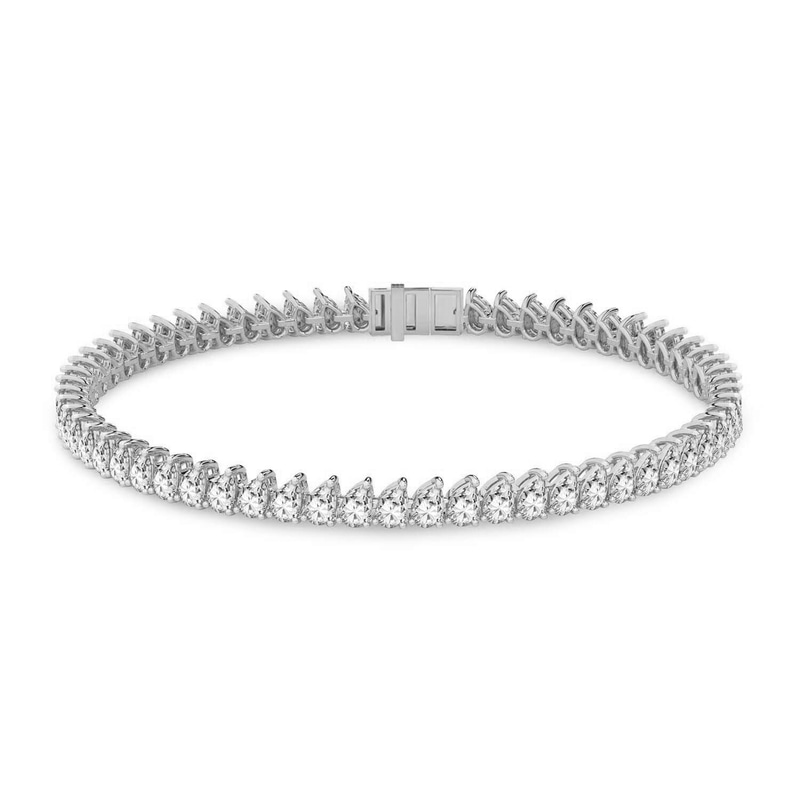14kt White Gold Lilac Pear Lab Diamond Tennis Bracelet (7 Ct. Tw.) front image
