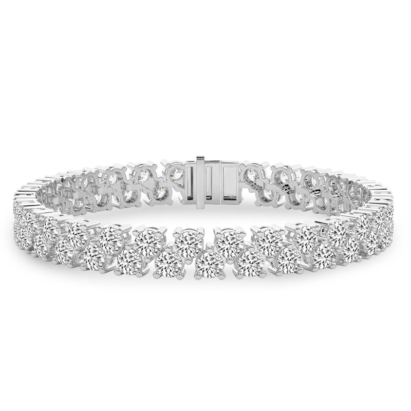 Platinum Isidora Round Double Row Lab Diamond Tennis Bracelet (4 Ct. Tw.) front image