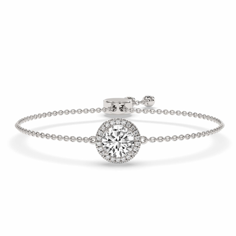 14kt White Gold Isabella Round Halo Fashion Bracelet (3/4 Ct. Tw.) front image