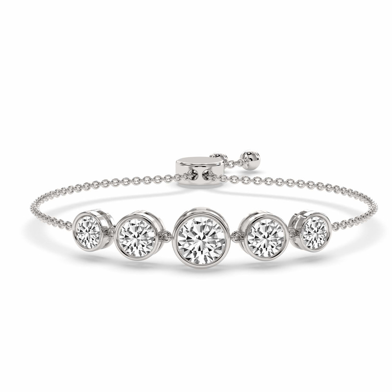 14kt White Gold Millie Five Stone Round Fashion Bracelet (2 Ct. Tw.) front image