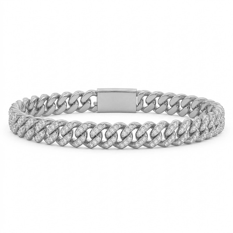 Platinum Aureon Cuban Link Bracelet (4 Ct. Tw.) front image