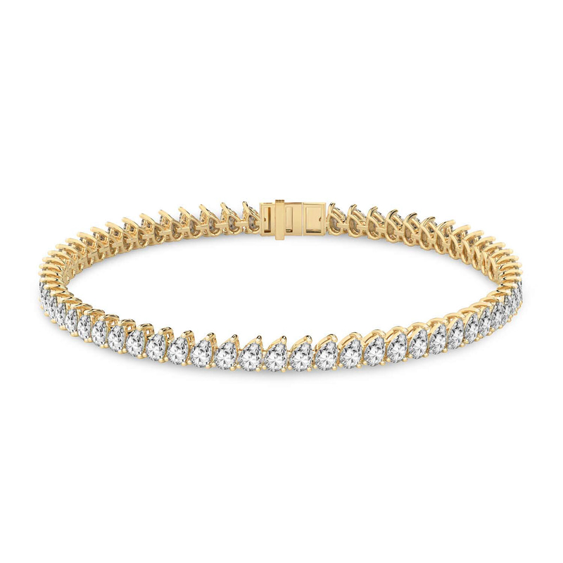 14kt Yellow Gold Lilac Pear Lab Diamond Tennis Bracelet (7 Ct. Tw.) front image