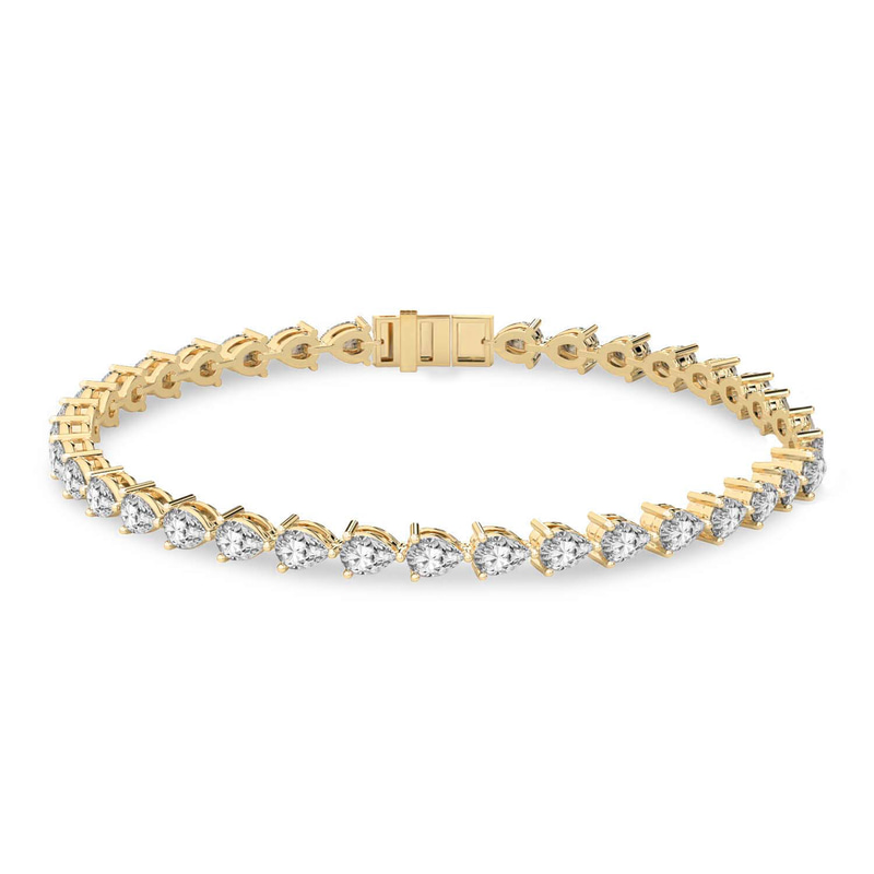 14ct Yellow Gold Serene Pear Lab Diamond Tennis Bracelet (15 Ct. Tw.) front image