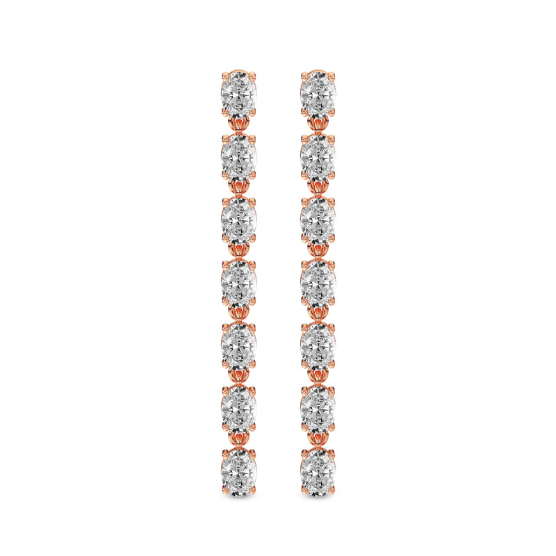 14ct Rose Gold Digitalis Fashion Flower Lab Diamond Dangle Earring (6 Ct. Tw.) front image