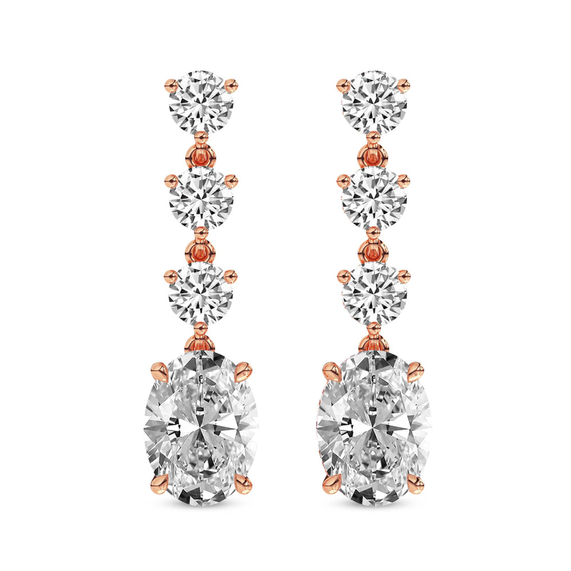 10kt Rose Gold Elysium Fashion Lab Diamond Dangle Earrings (4 Ct. Tw.) front image
