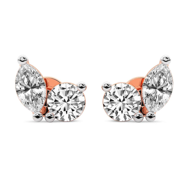 14kt Rose Gold Twin Gleam Lab Diamond Stud Earrings (1 Ct. Tw.) front image