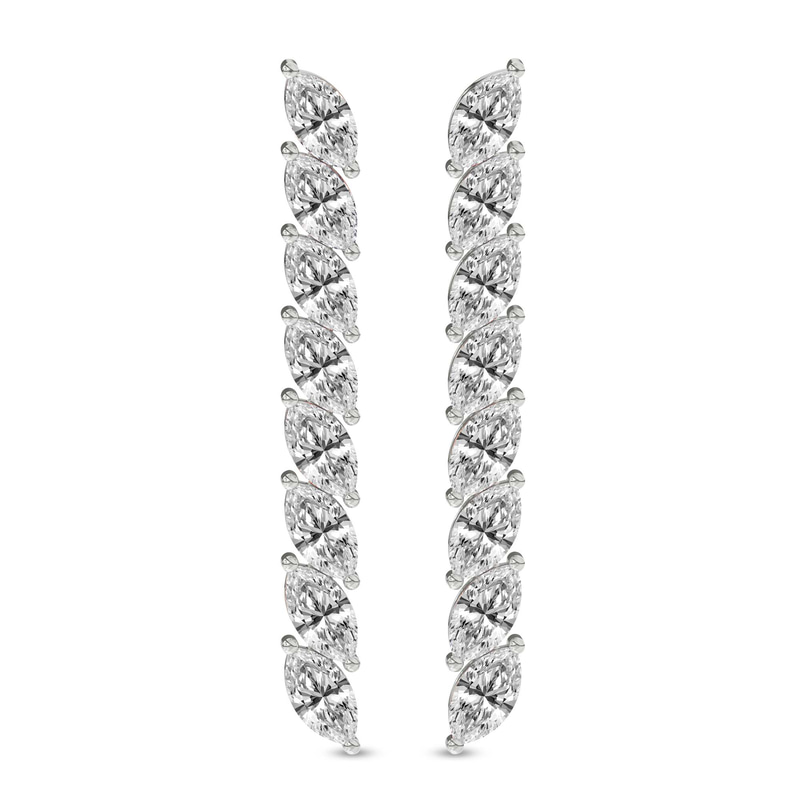 Platinum Delphinium Fashion Lab Diamond Dangle Earrings (1 Ct. Tw.) front image
