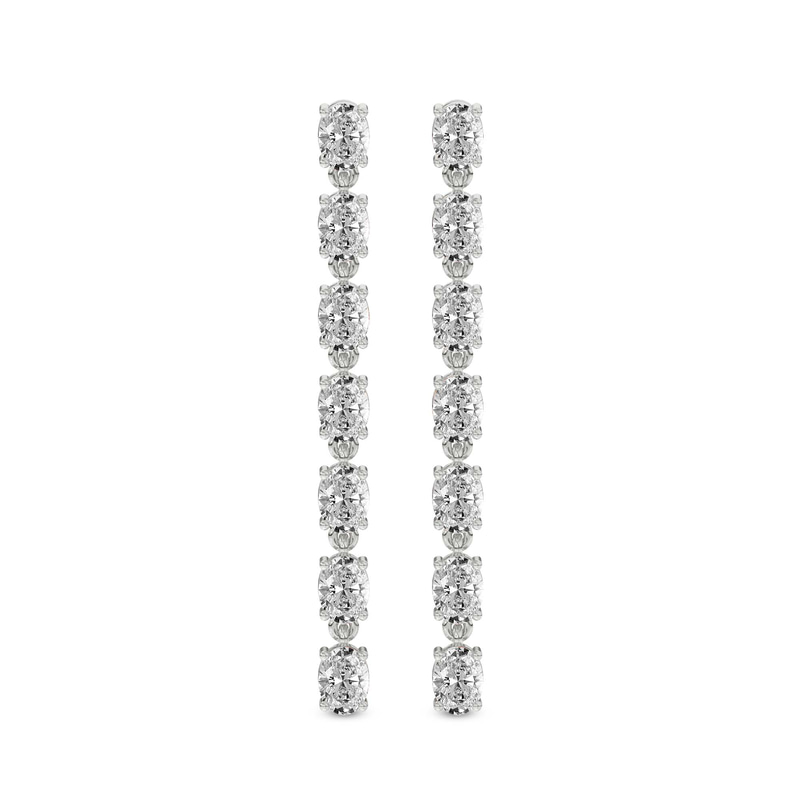 9ct White Gold Digitalis Fashion Flower Lab Diamond Dangle Earring (1 Ct. Tw.) front image