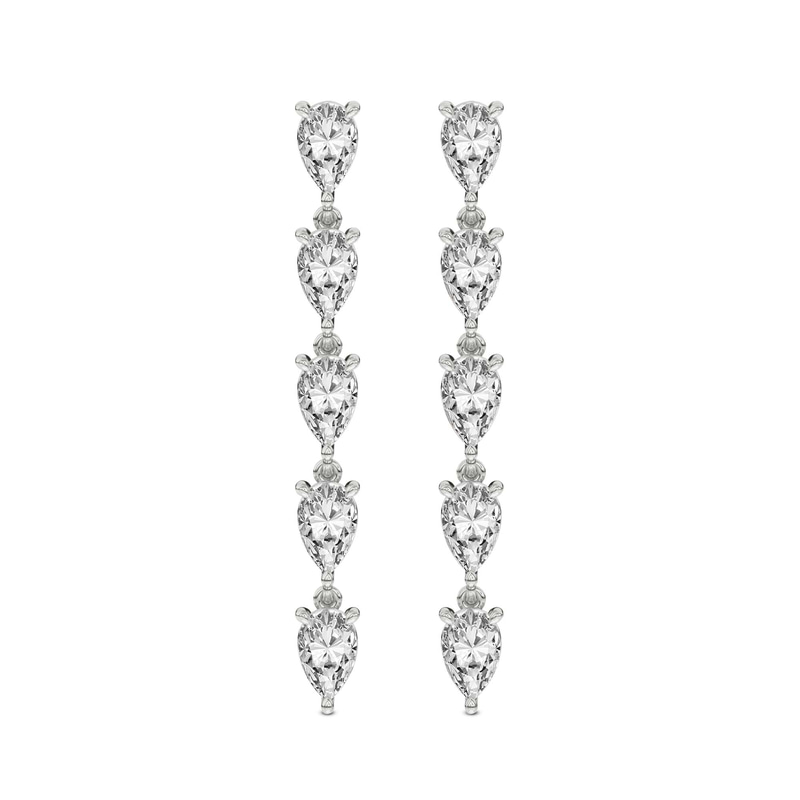 9ct White Gold Salvia Flower Fashion Lab Diamond Dangle Earrings (1 Ct. Tw.) front image