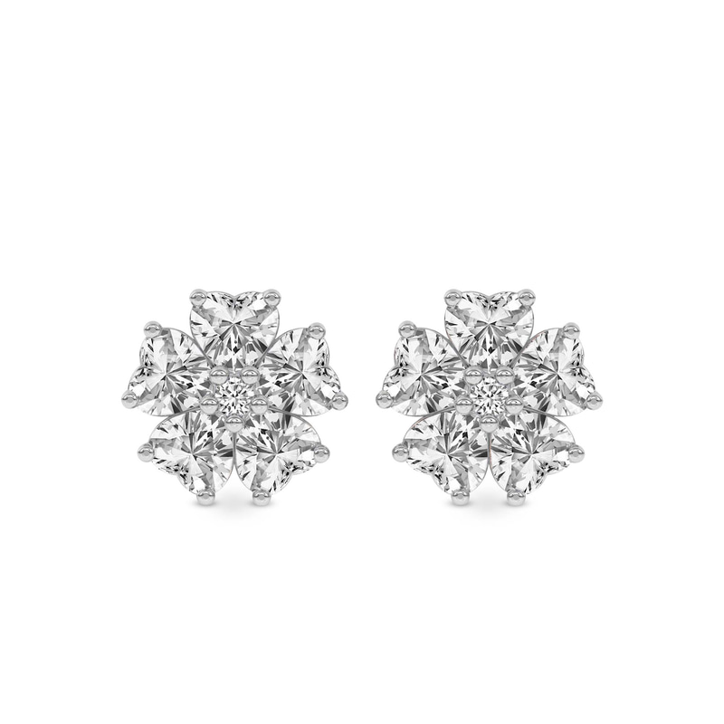Platinum Thalia Bloom Fashion Flower Lab Diamond Stud Earrings (6 Ct. Tw.) front image