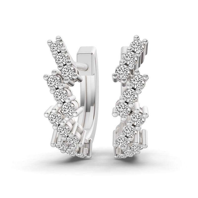 9ct White Gold Capella Round Lab Diamond Huggie Earrings (1/3 Ct. Tw.) front image