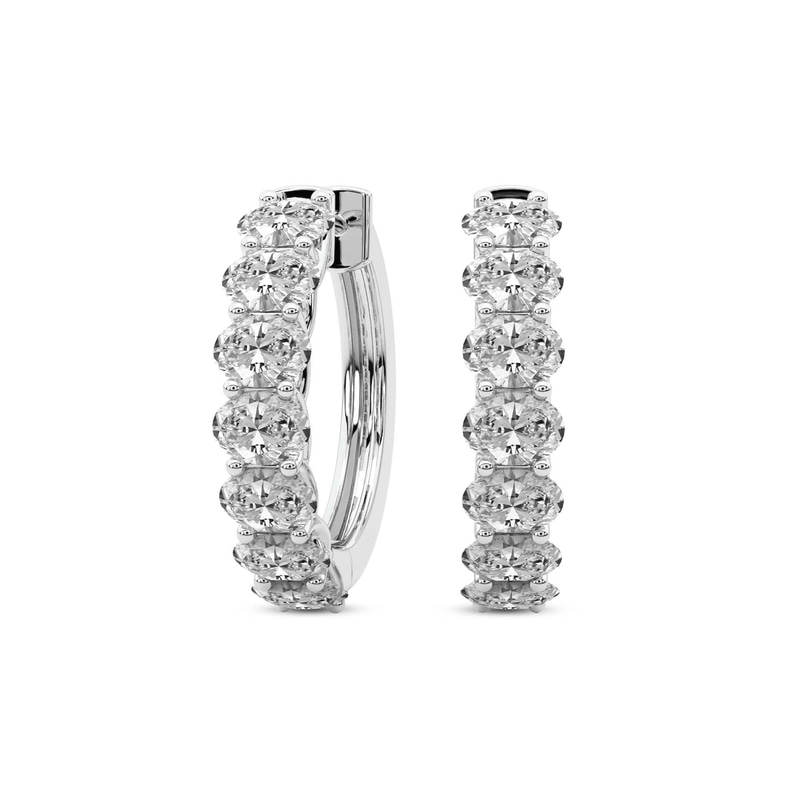 14kt White Gold Jovana Oval Lab Diamond Hoop Earrings (1 Ct. Tw.) front image