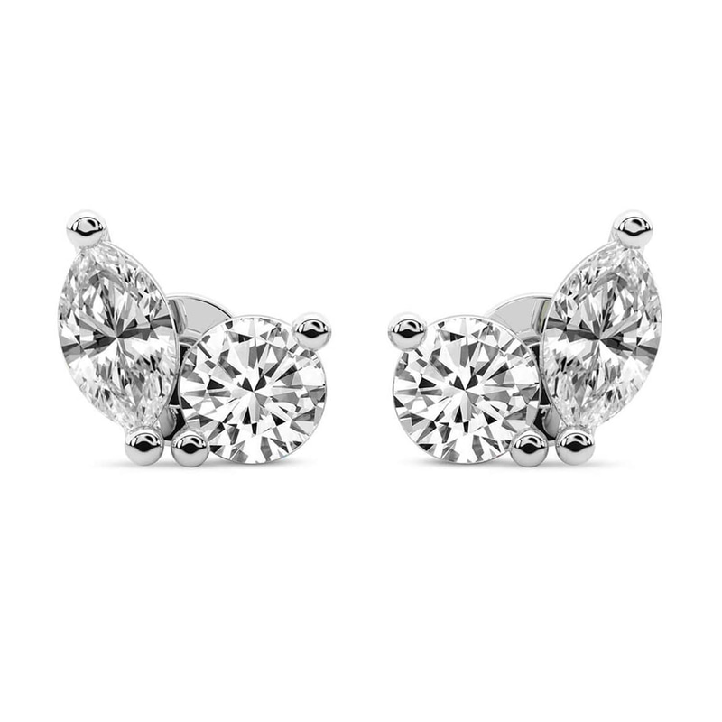 10kt White Gold Twin Gleam Lab Diamond Stud Earrings (1 Ct. Tw.) front image