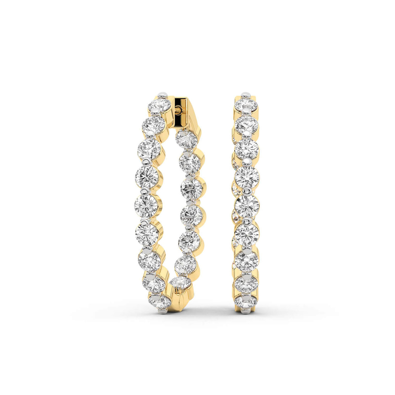 9ct Yellow Gold Rylee Round Lab Diamond Hoop Earrings (1 Ct. Tw.) front image