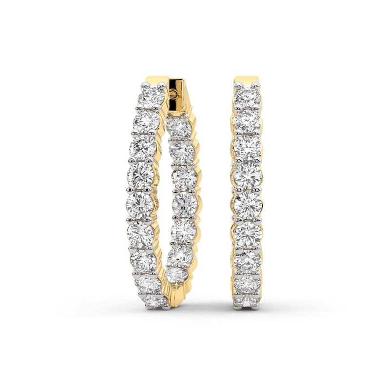 9ct Yellow Gold Isla Round Lab Diamond Hoop Earrings (1 Ct. Tw.) front image